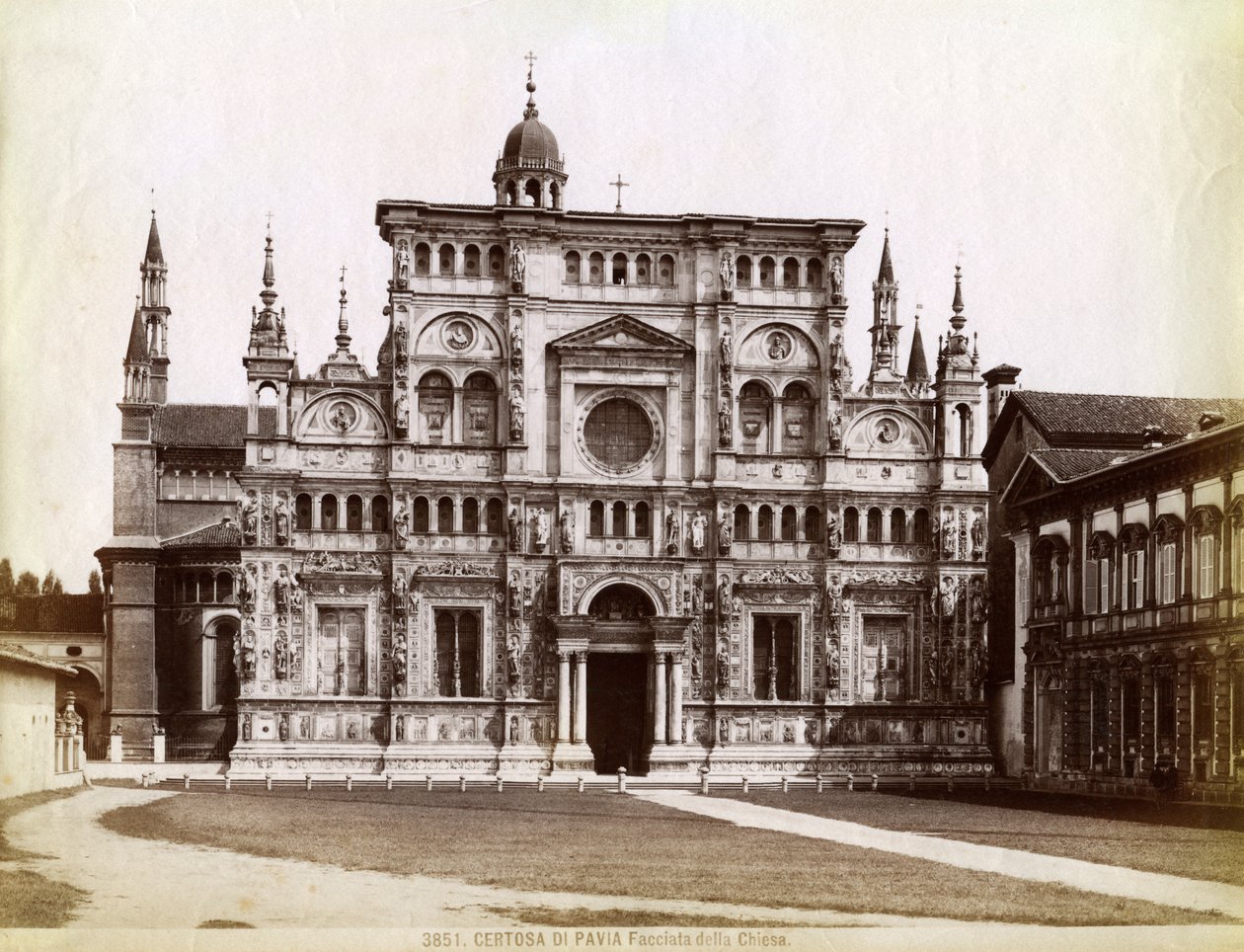 Cephe, Pavia Lombardiya Certosa di Pavia Charterhouse Kilisesi, kuzey İtalya, 1890 by Unbekannt