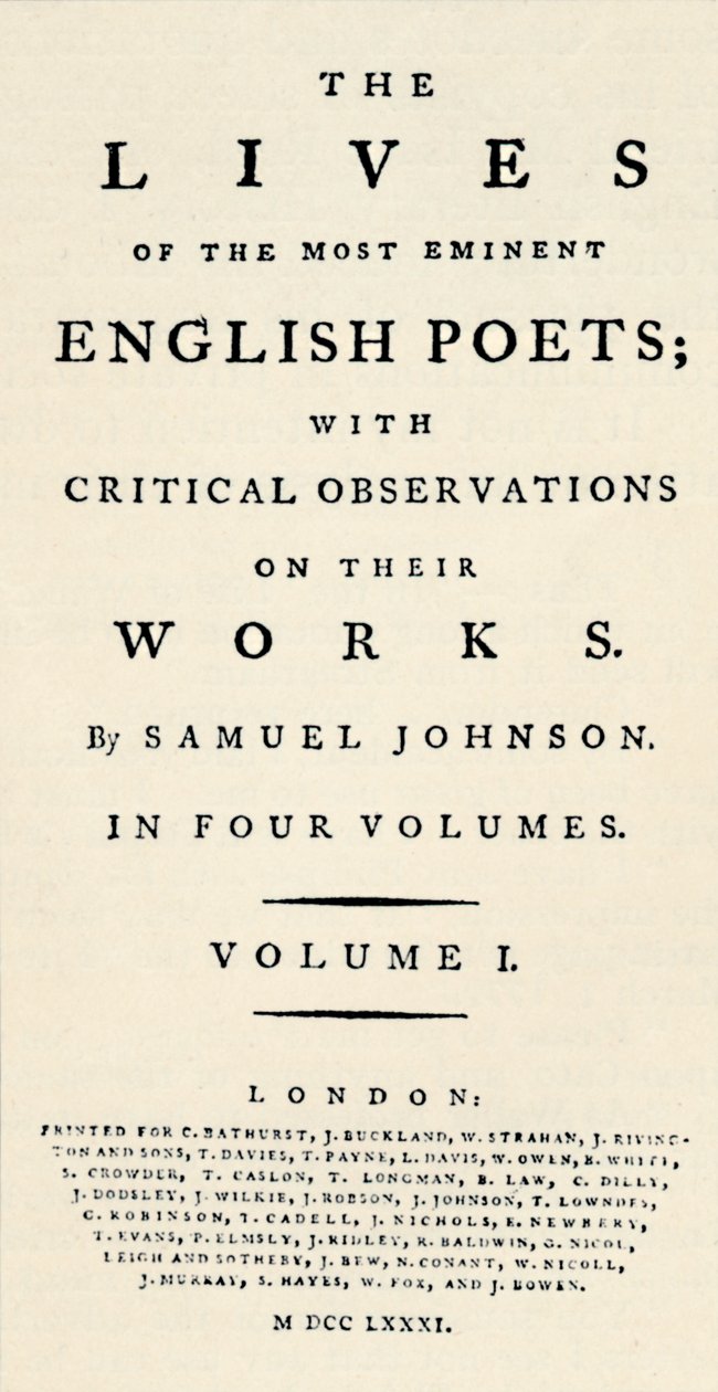 Johnsons Lives of the Poets