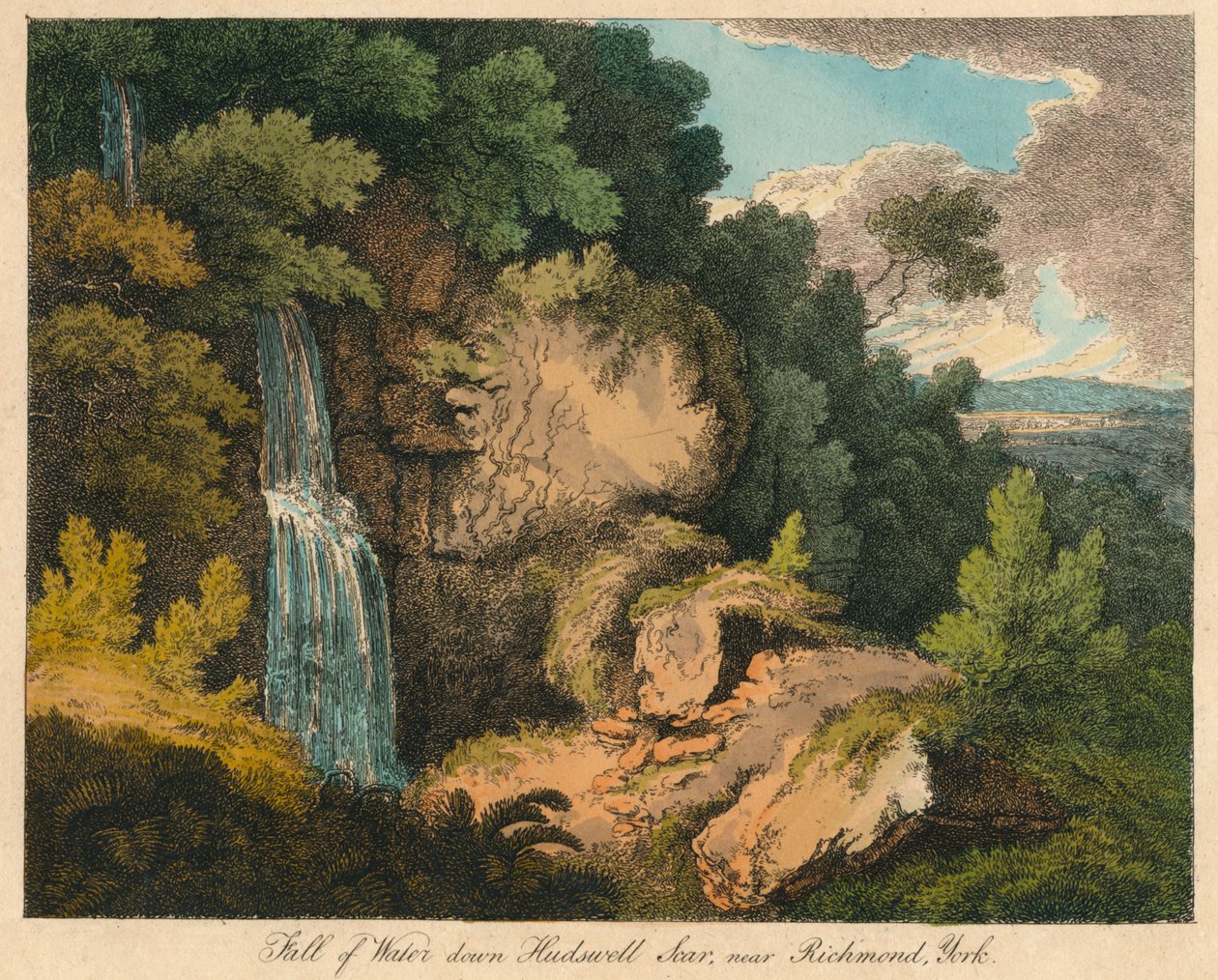 Suyun Düşüşü Hudswell Skarı, Richmond, York yakınlarında, 19. yüzyıl by Unbekannt