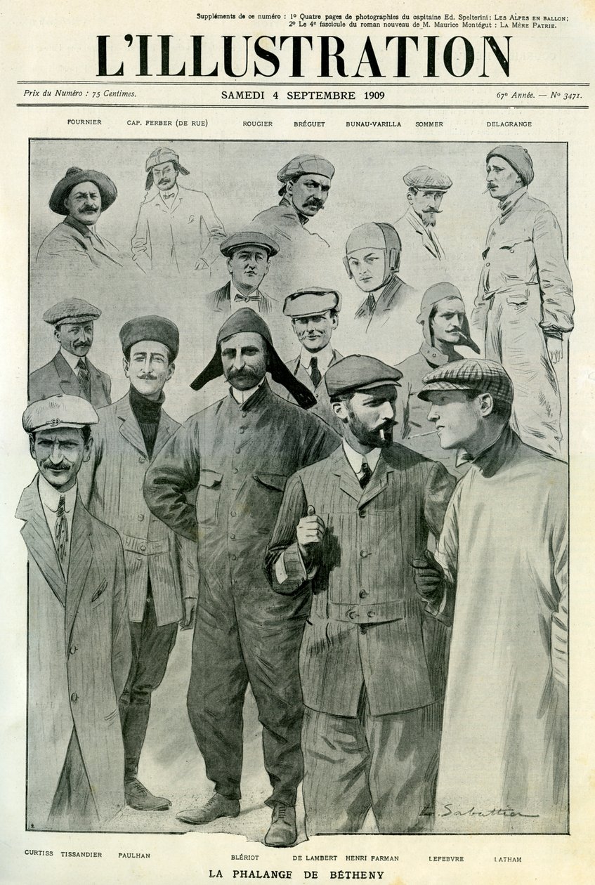 Ünlü havacılar, LIllustration kapağı, 4 Eylül 1909 by Unbekannt
