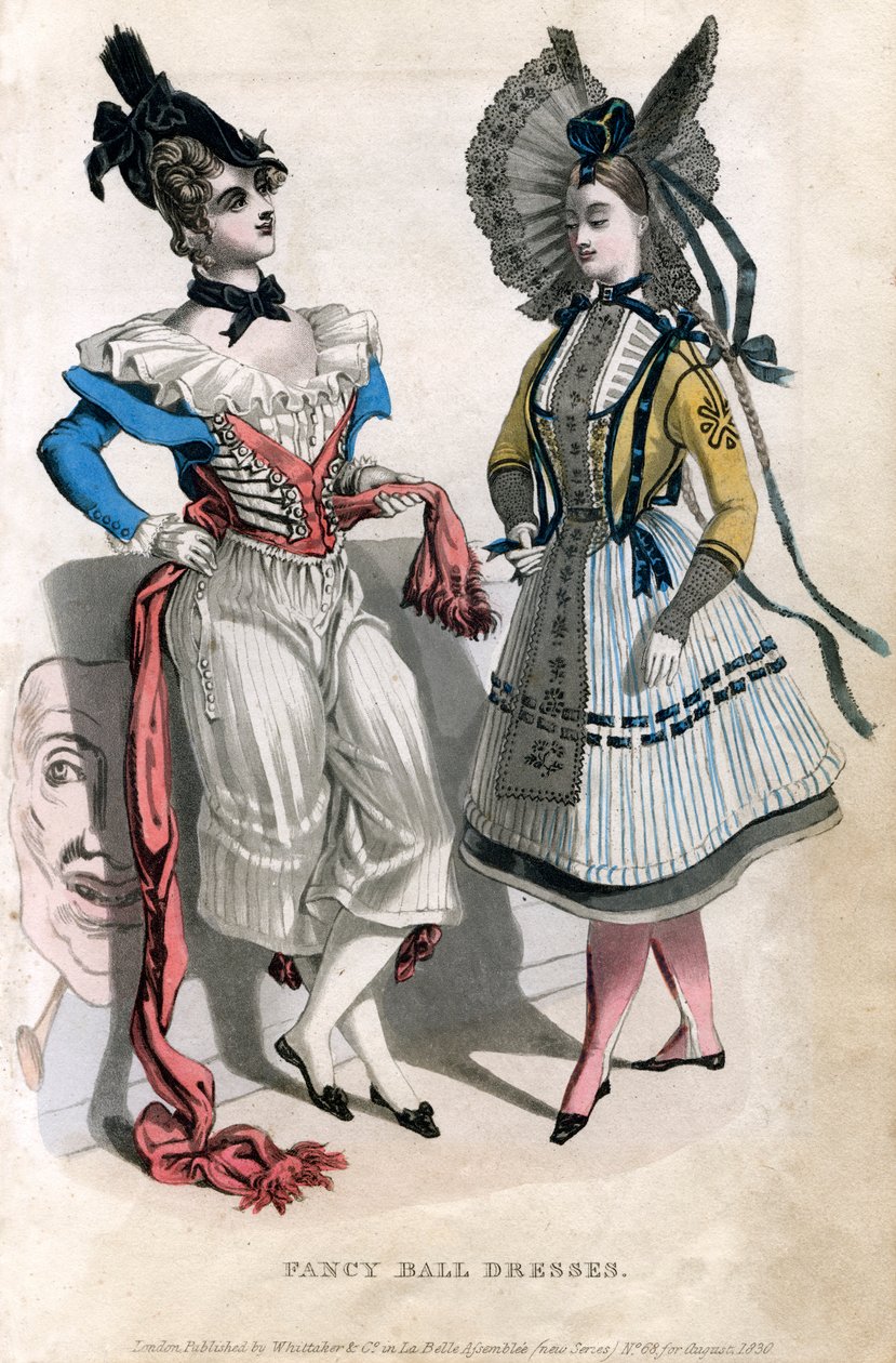 Süslü balo elbiseleri, 1830 by Unbekannt