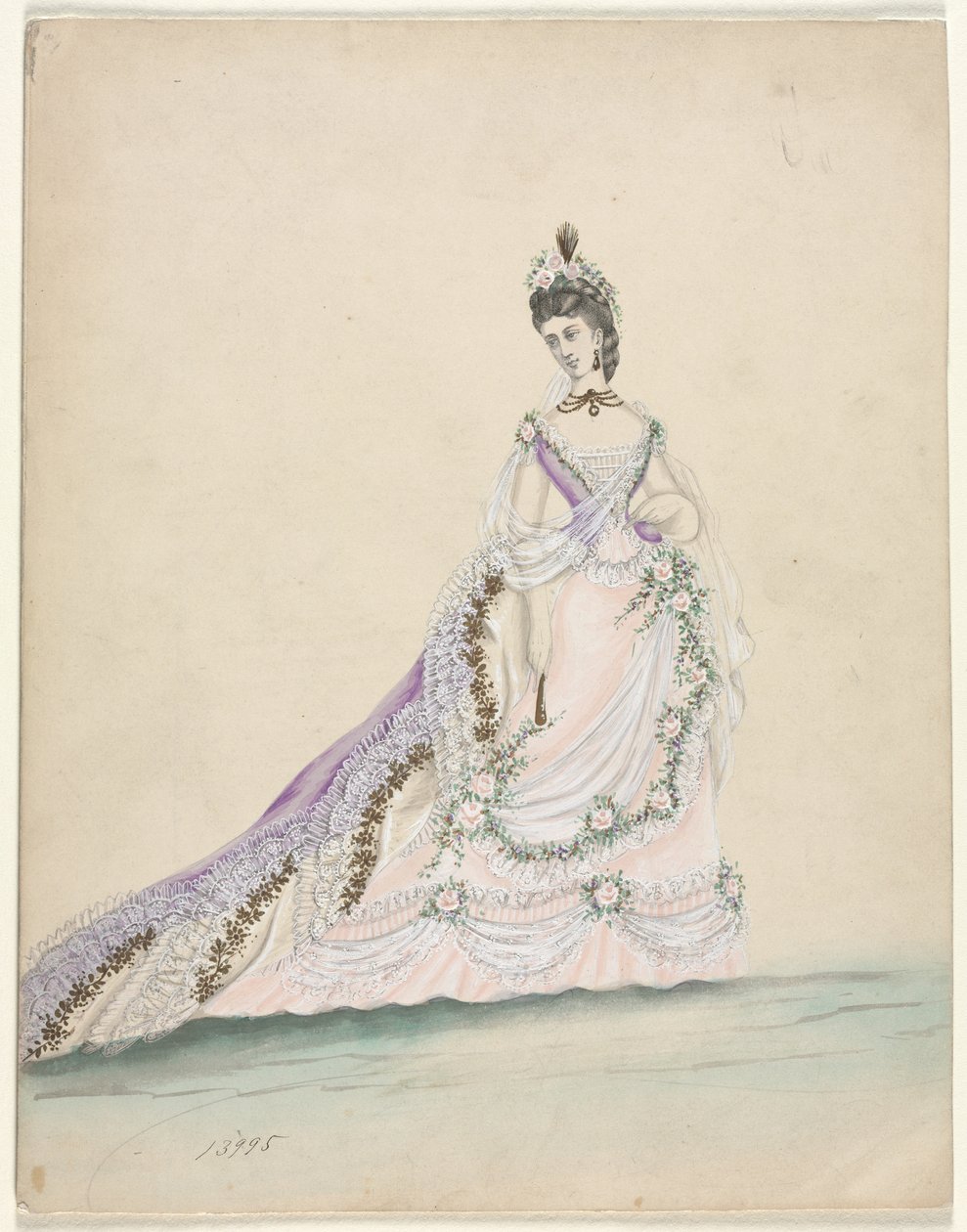 Worth için tasarlanan Moda Çalışması, 1870. by Unbekannt