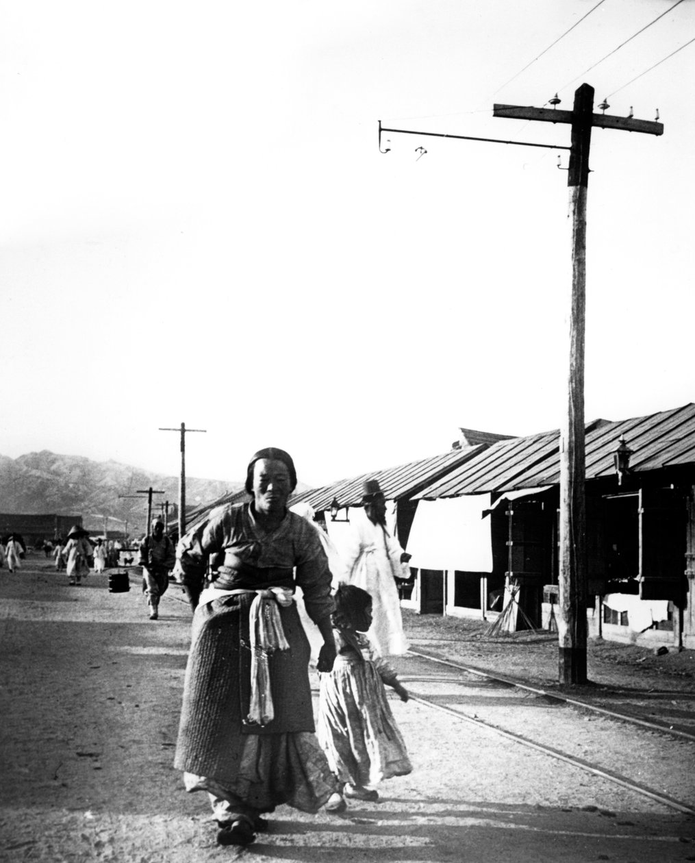 Baba ve çocuk, Seul, Kore, 1900 by Unbekannt