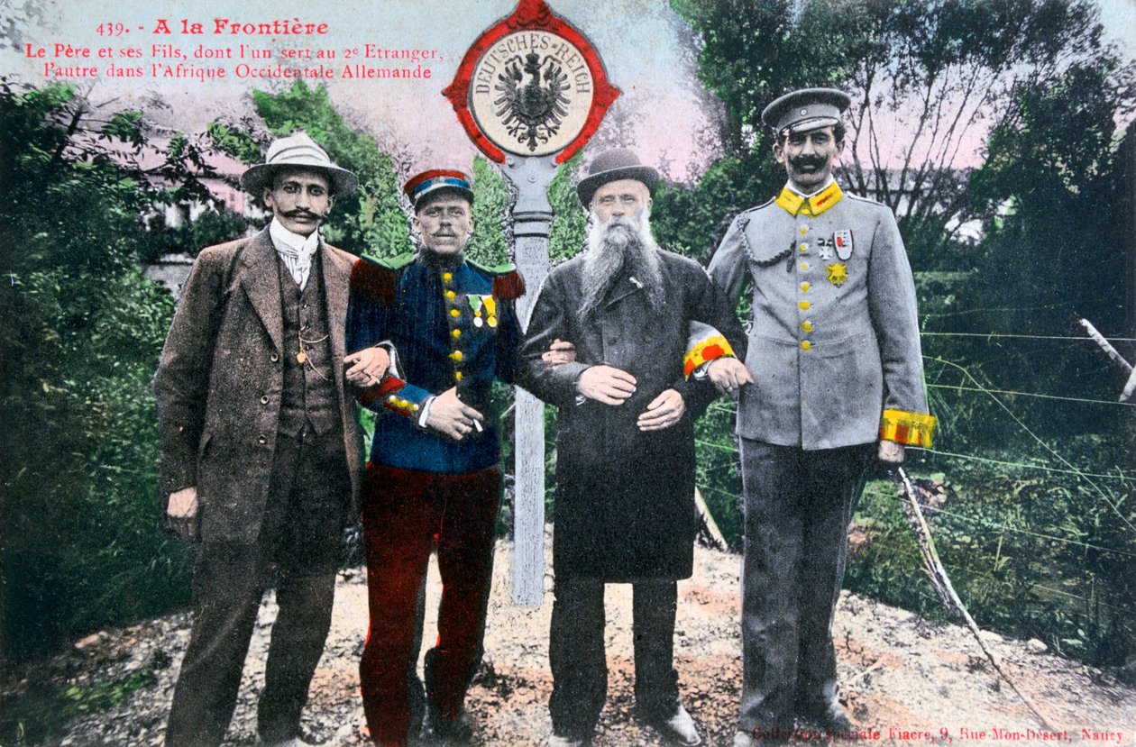 Fransız Alman sınırında baba ve oğulları, 20. yüzyıl by Unbekannt