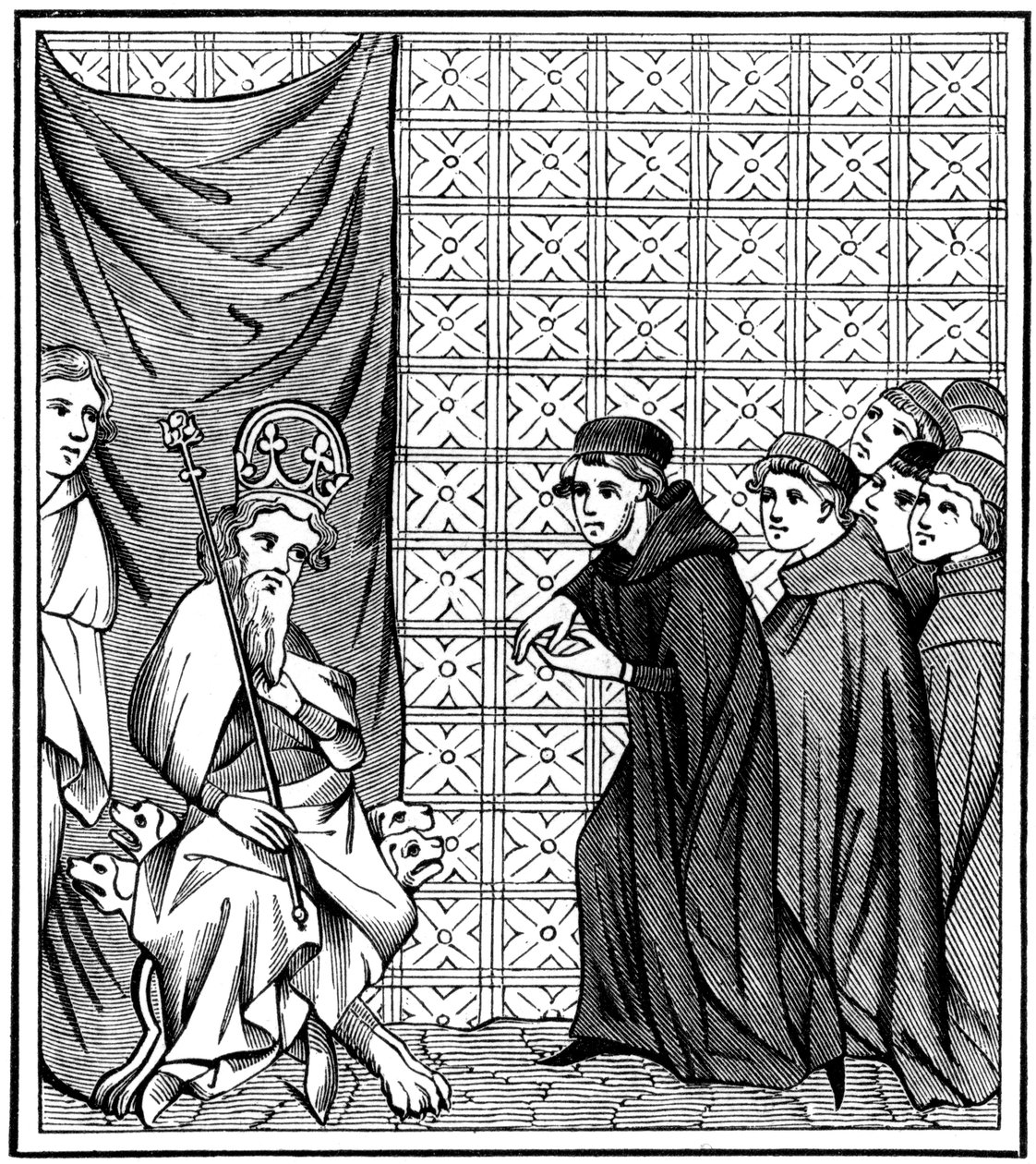 Paris Üniversitesi üyeleri, 1377 1849'da İmparator IV. Charles 1316-1378'e nutuk çekerken by Unbekannt