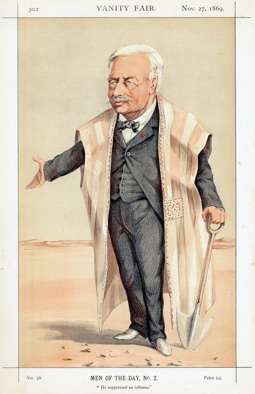 Ferdinand de Lesseps, Fransız diplomat ve girişimci, 1869 by Unbekannt