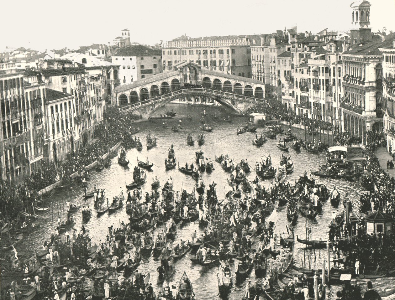 Büyük Kanal'da Fete Day, Venedik, İtalya, 1895. by Unbekannt