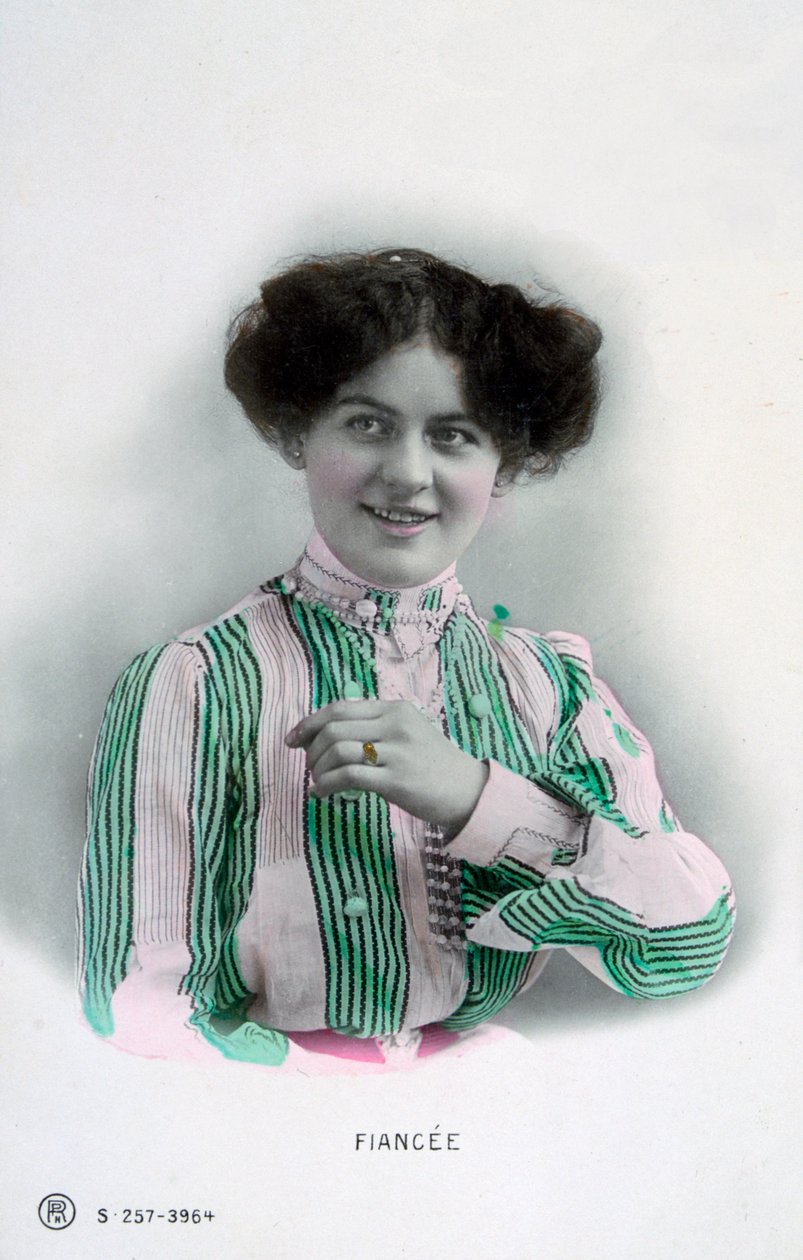 Nişanlısı, eski Fransız kartpostal, c1900 by Unbekannt