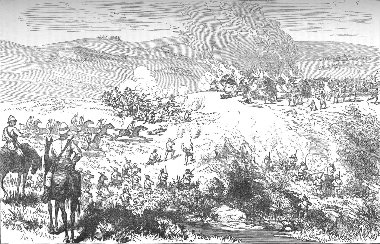 Fight Between the Galekas and the Fingoes at Butterworth River, Oct, 4, 1877, c1880 by Unbekannt