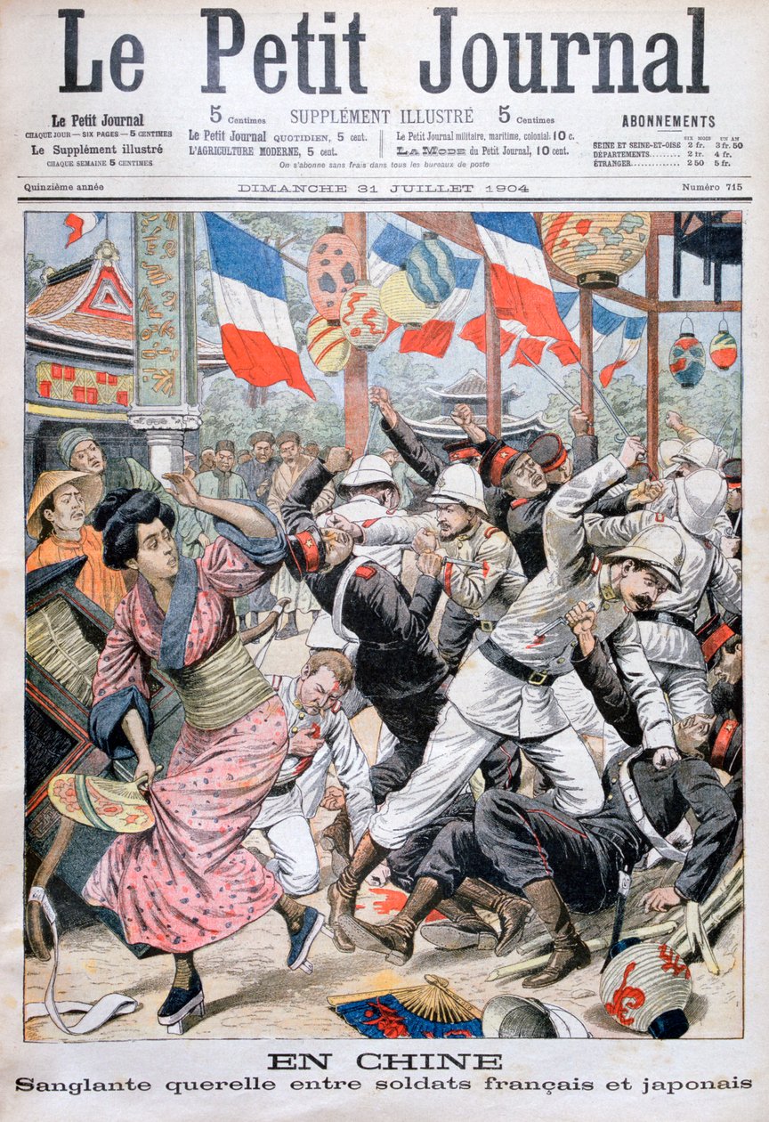 Rus-Japon Savaşı sırasında Fransız ve Japon askerleri arasındaki savaş, Çin, 1904 by Unbekannt