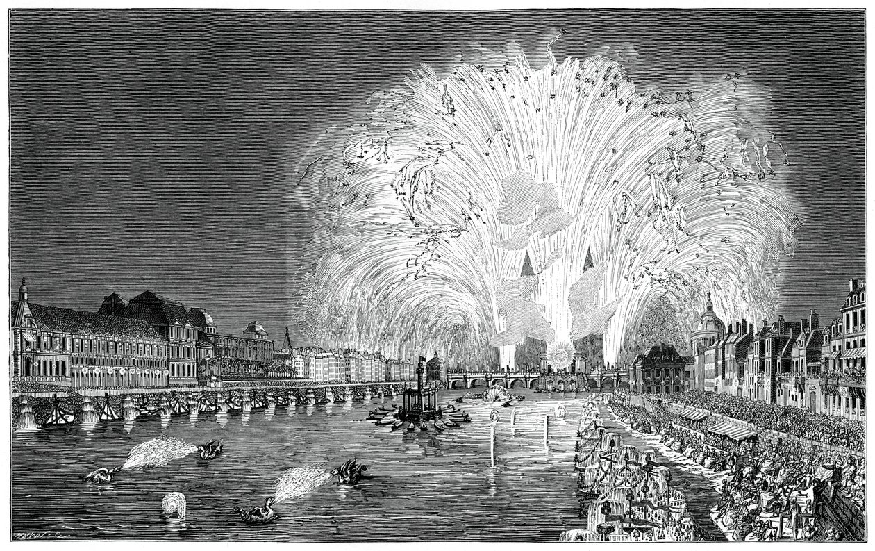 Köprüde Havai Fişekler, Paris, 1754, 1885 by Unbekannt
