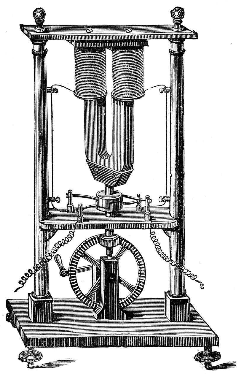 Hippolyte Pixii tarafından yapılan ilk manyetoelektrik motor, c1832 c1890 by Unbekannt