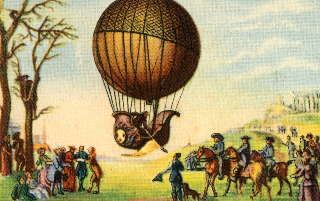 Bir hidrojen balonunun ilk insanlı yükselişi, Paris, Fransa, 1 Aralık 1783, 1932. by Unbekannt