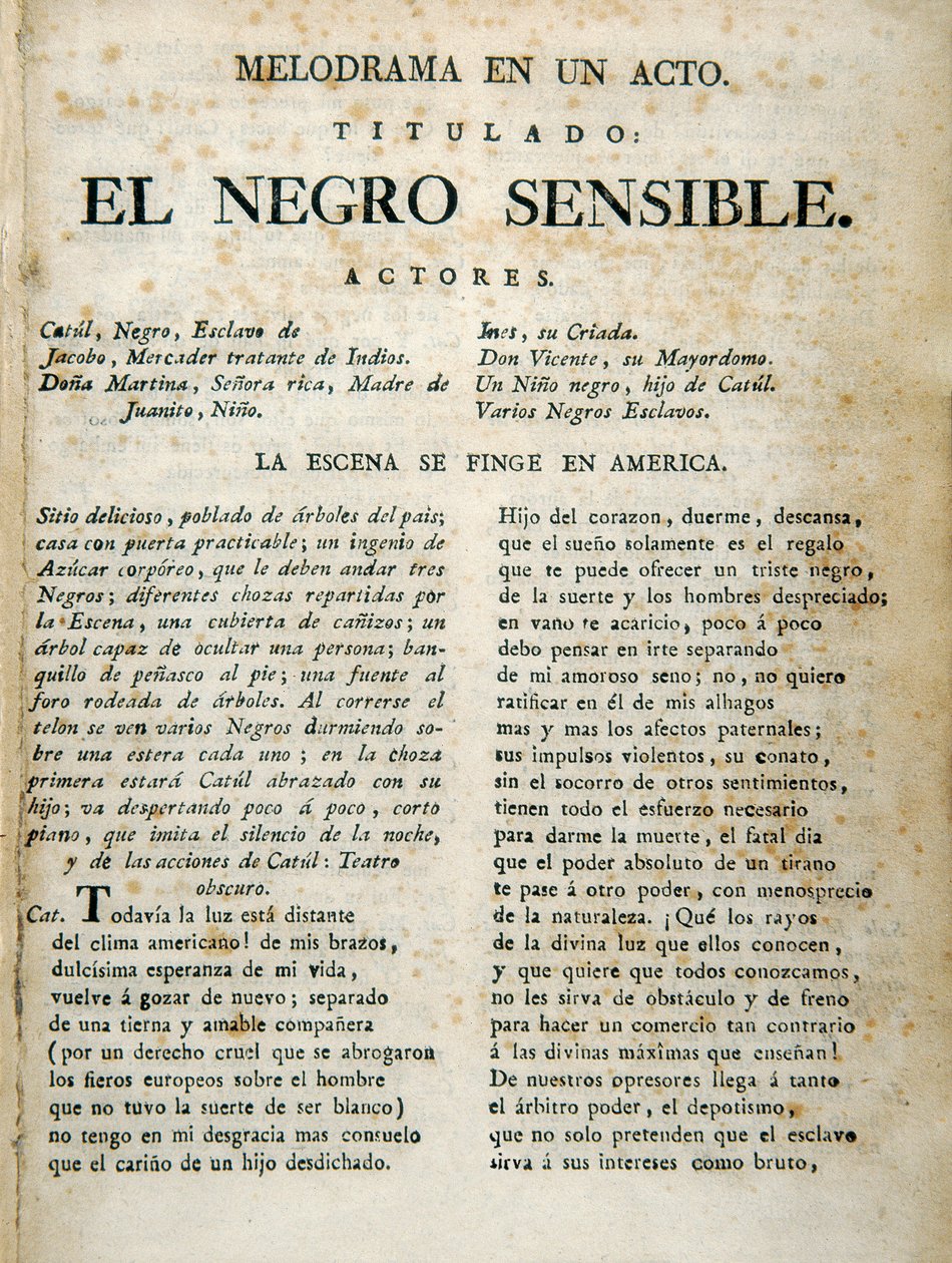 "El negro mantıklı"nın ilk sayfası by Unbekannt