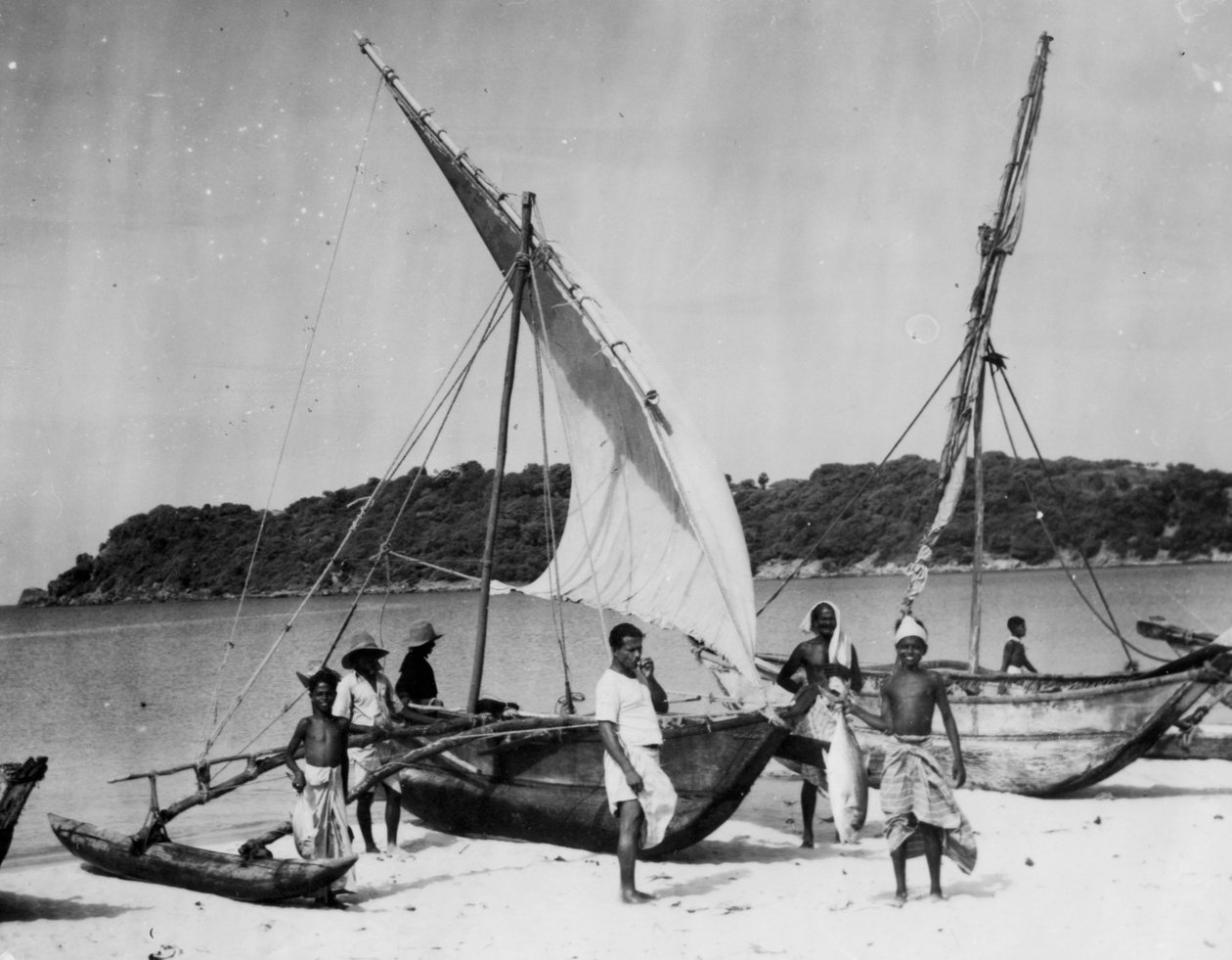 Balıkçı tekneleri, Trincomalee, Seylan, 1945 by Unbekannt