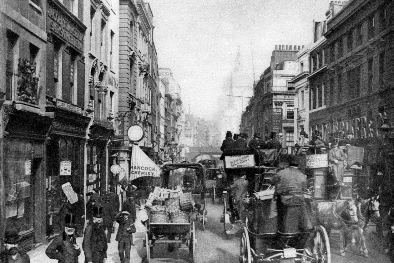 Fleet Street karşıdan görüldüğü gibi Salisbury Court, Londra, 1880 1926-1927 by Unbekannt