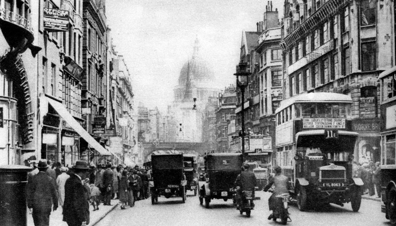 Fleet Street karşıdan görüldüğü gibi Salisbury Court, Londra, 1926-1927 by Unbekannt