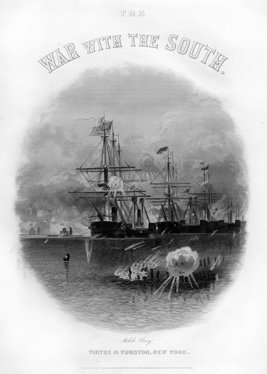 Kaleyi ve engelleri geçen filo, Mobile Bay Savaşı, 5 Ağustos 1864, 1862-1867 by Unbekannt