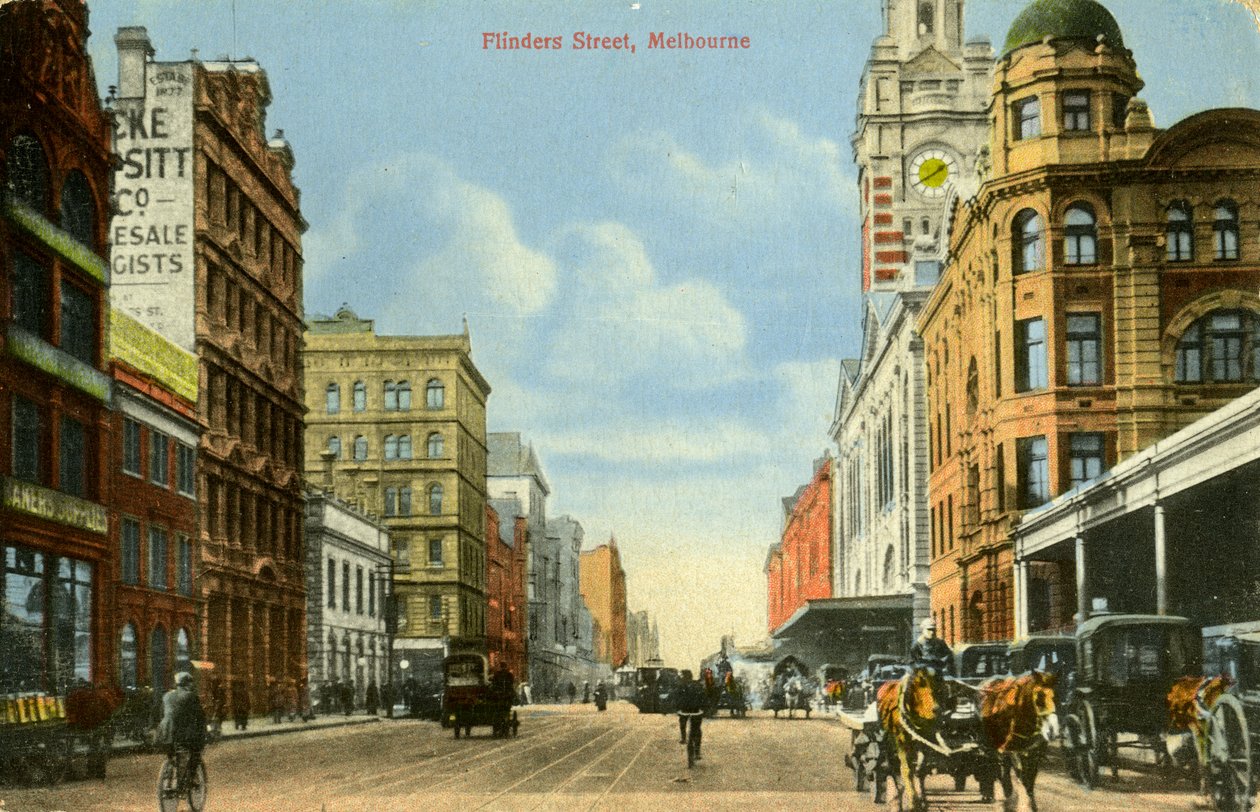 Flinders Street, Melbourne, Victoria, Avustralya, c1900s by Unbekannt
