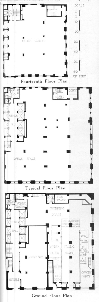 Kat planları, Johns-Manville Binası, New York, 1924 by Unbekannt