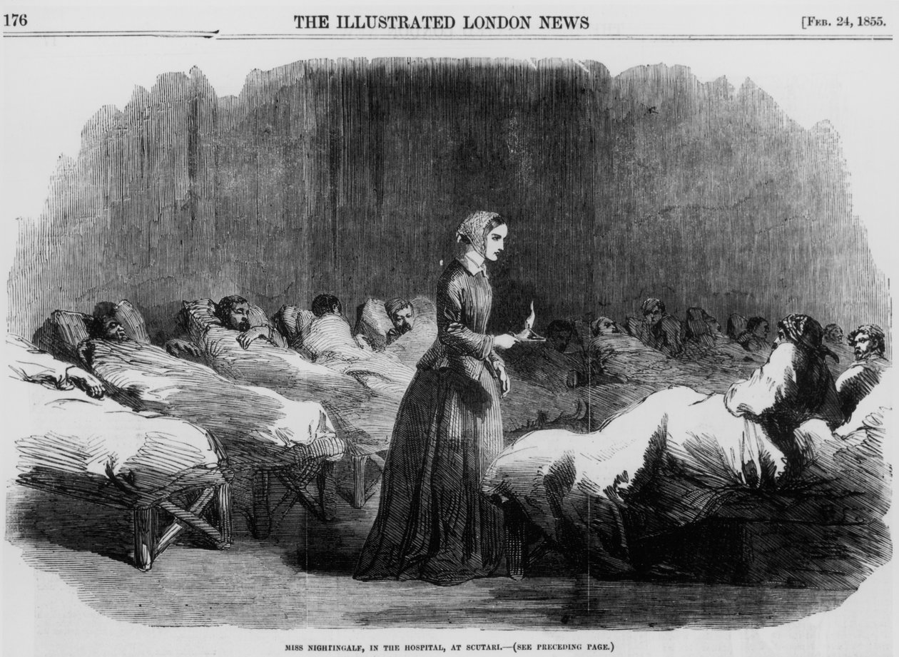 Florence Nightingale, İngiliz hemşire ve hastane reformcusu, 1855 by Unbekannt