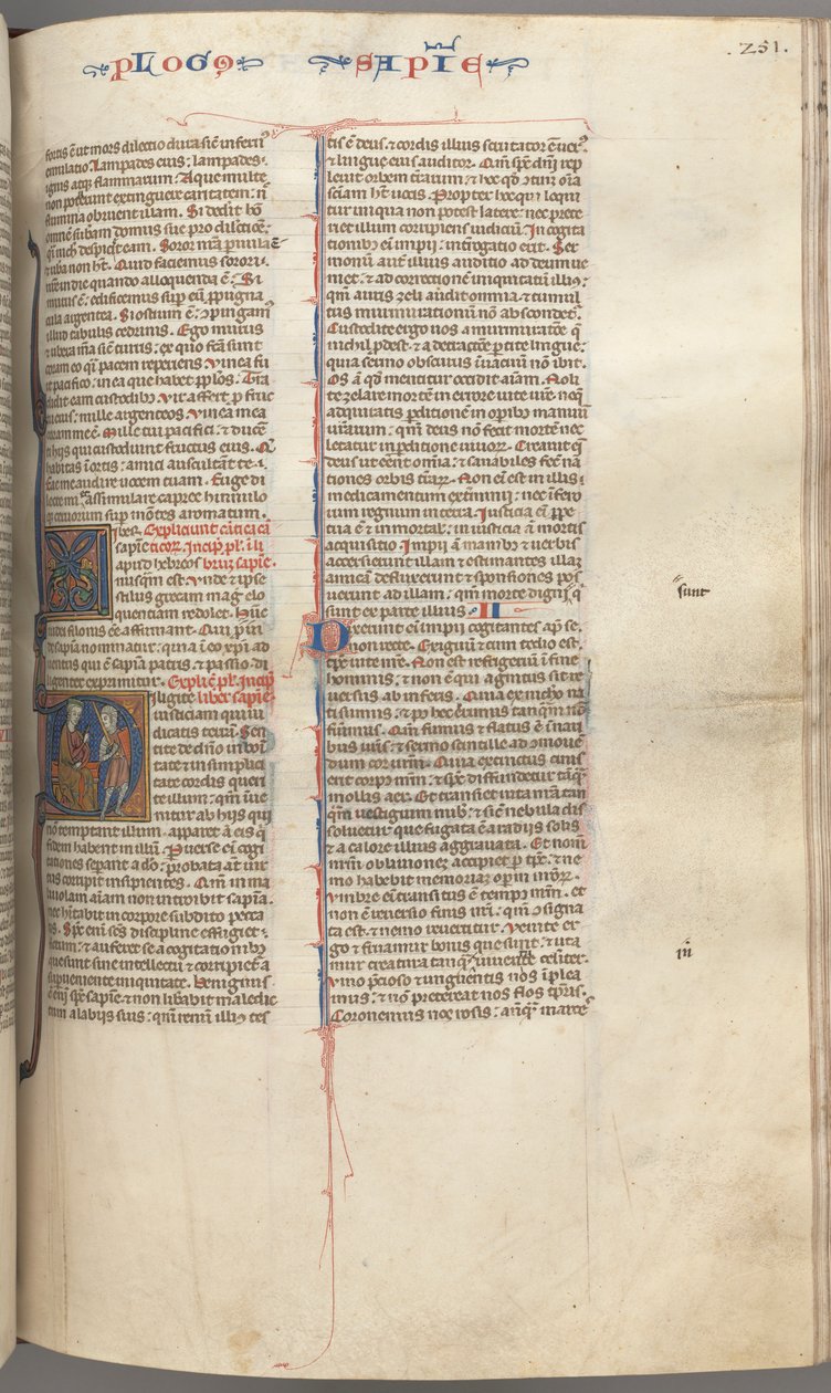 fol. 251 r, Wisdom, tarihin baş harfi D, Solomon bir askere talimat veriyor, c. 1275-1300. by Unbekannt