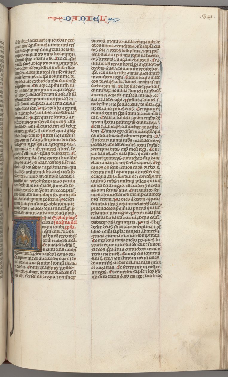 fol. 341r, Daniel, baş harfi A, Daniel in the lions den, c. 1275-1300. by Unbekannt