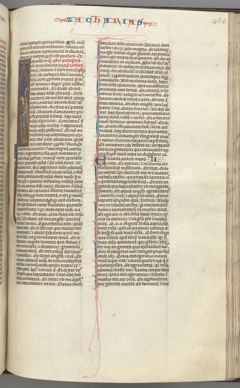 fol. 365r, Zachariah, ilk I, bir parşömenle ayakta duran Zachariah, c. 1275-1300. by Unbekannt
