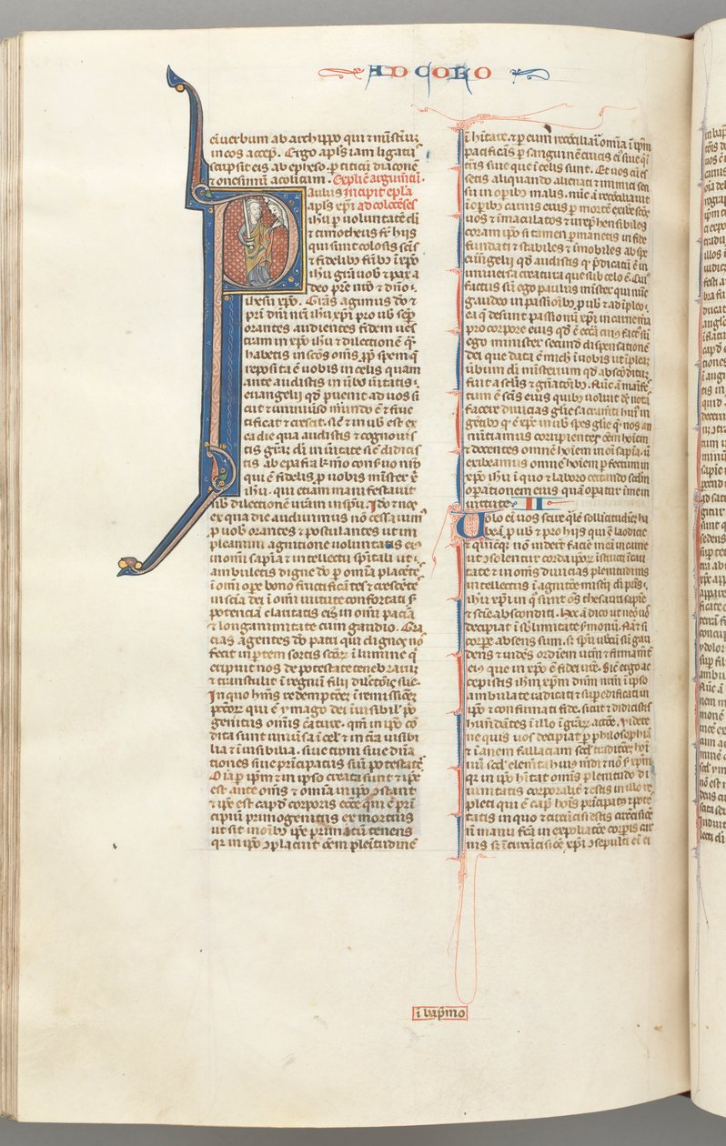 fol. 453v, Colossians, ilk P, Paul ayakta yukarıda Tanrı