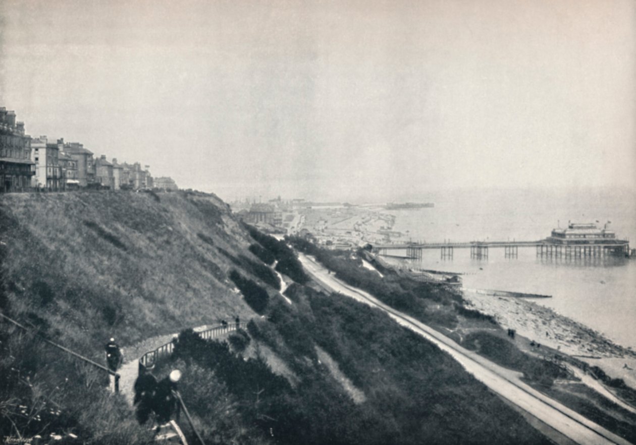 Folkestone - Lees ve İskeleyi Gösteren Görünüm, 1895 by Unbekannt