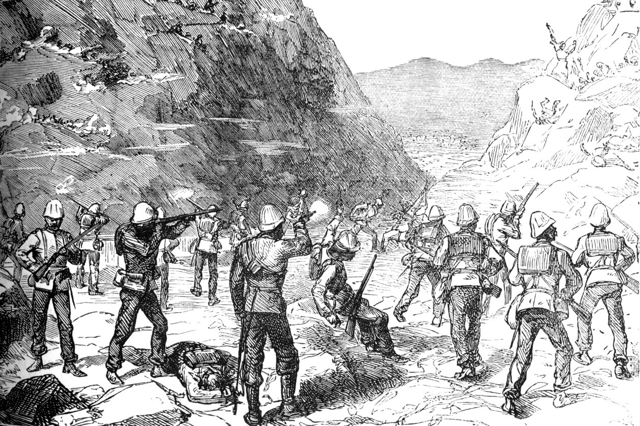 Afganlar Tarafından Saldırıya Uğrayan 67. Ordunun Toplayıcı Partisi, 9 Kasım 1879, c1880 by Unbekannt