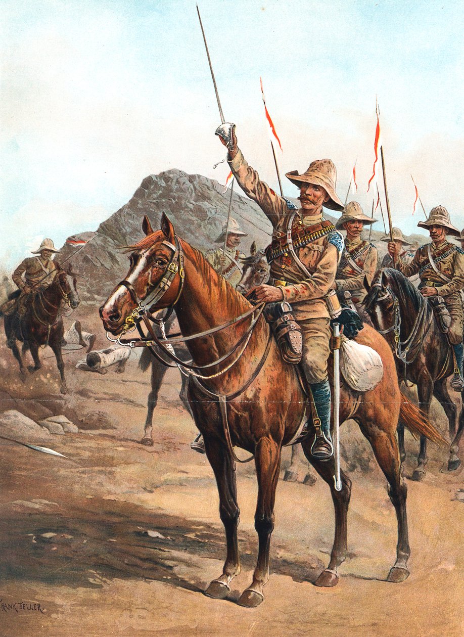 Form Oluştur, 2 Numara! Form Up!, Omdurman Savaşı'nda İngiliz mızraklı askerleri, Sudan, 1898 by Unbekannt