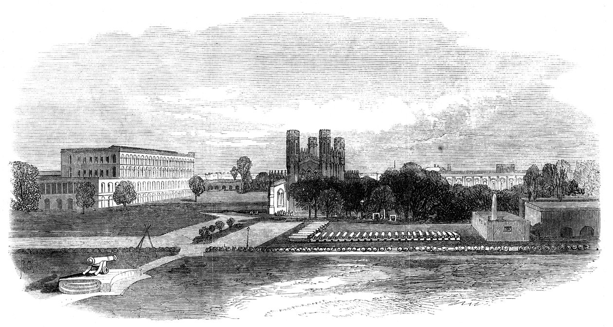 Fort Kilisesi ve Güney Kışlası, Kalküta, Hindistan, 1870 by Unbekannt