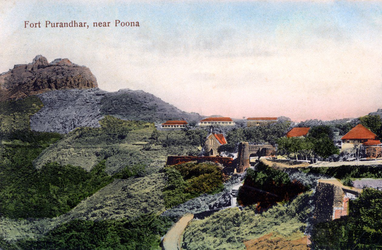 Fort Purandhar, Pune Poona yakınlarında, Hindistan, 20. yüzyılın başlarında by Unbekannt