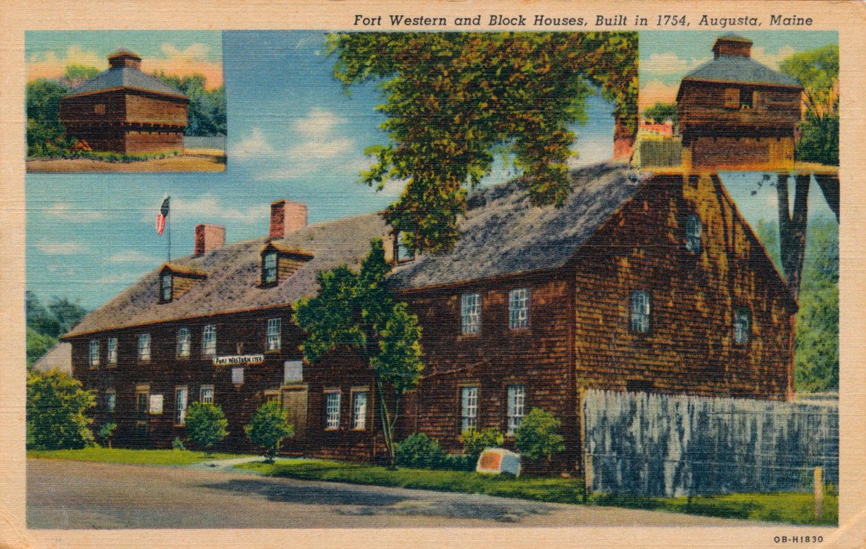 Fort Western ve Blok Evler, Augusta, Maine, 1920