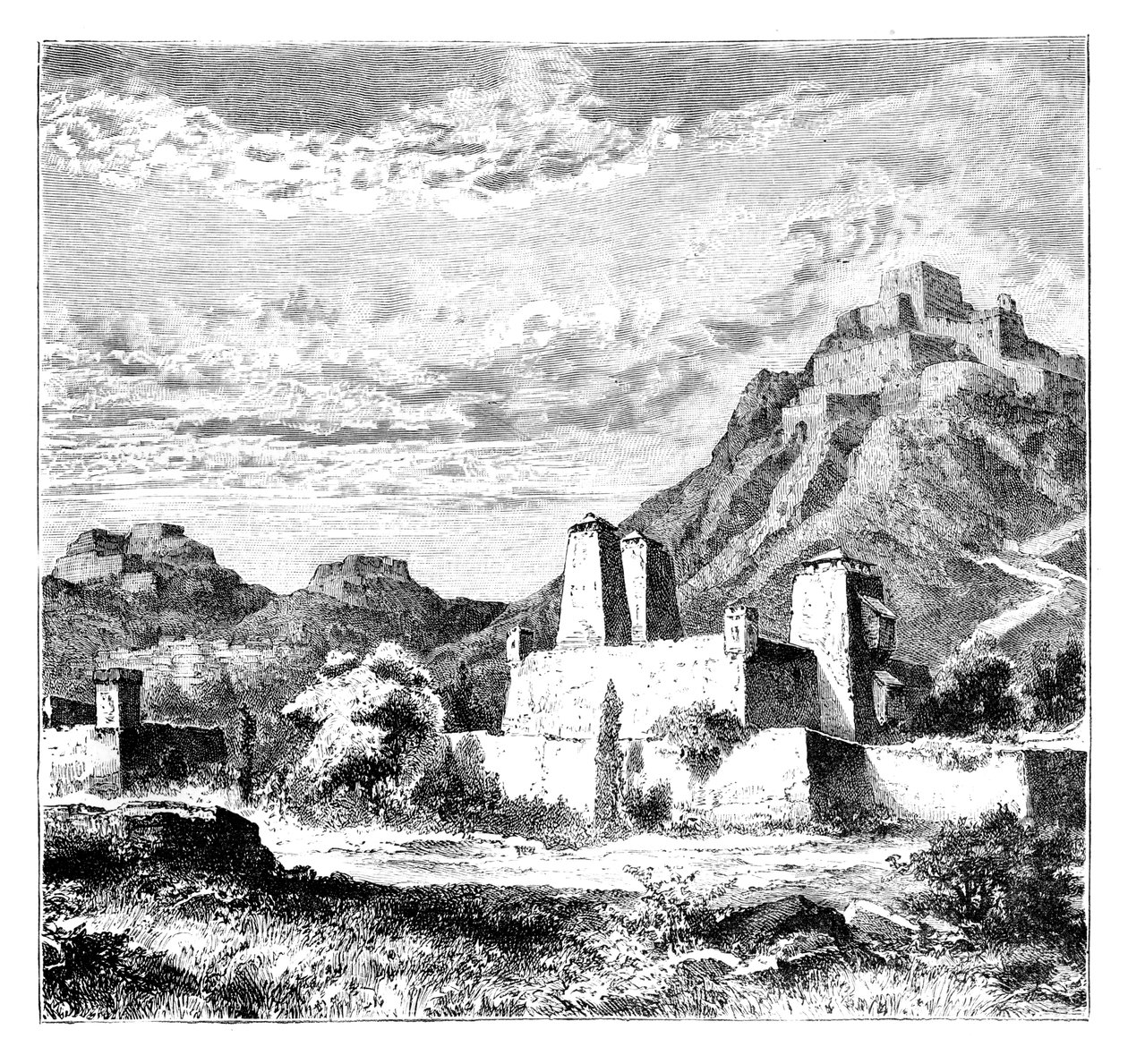 Lanzhou yakınlarındaki müstahkem köyler, Çin, 1895 by Unbekannt