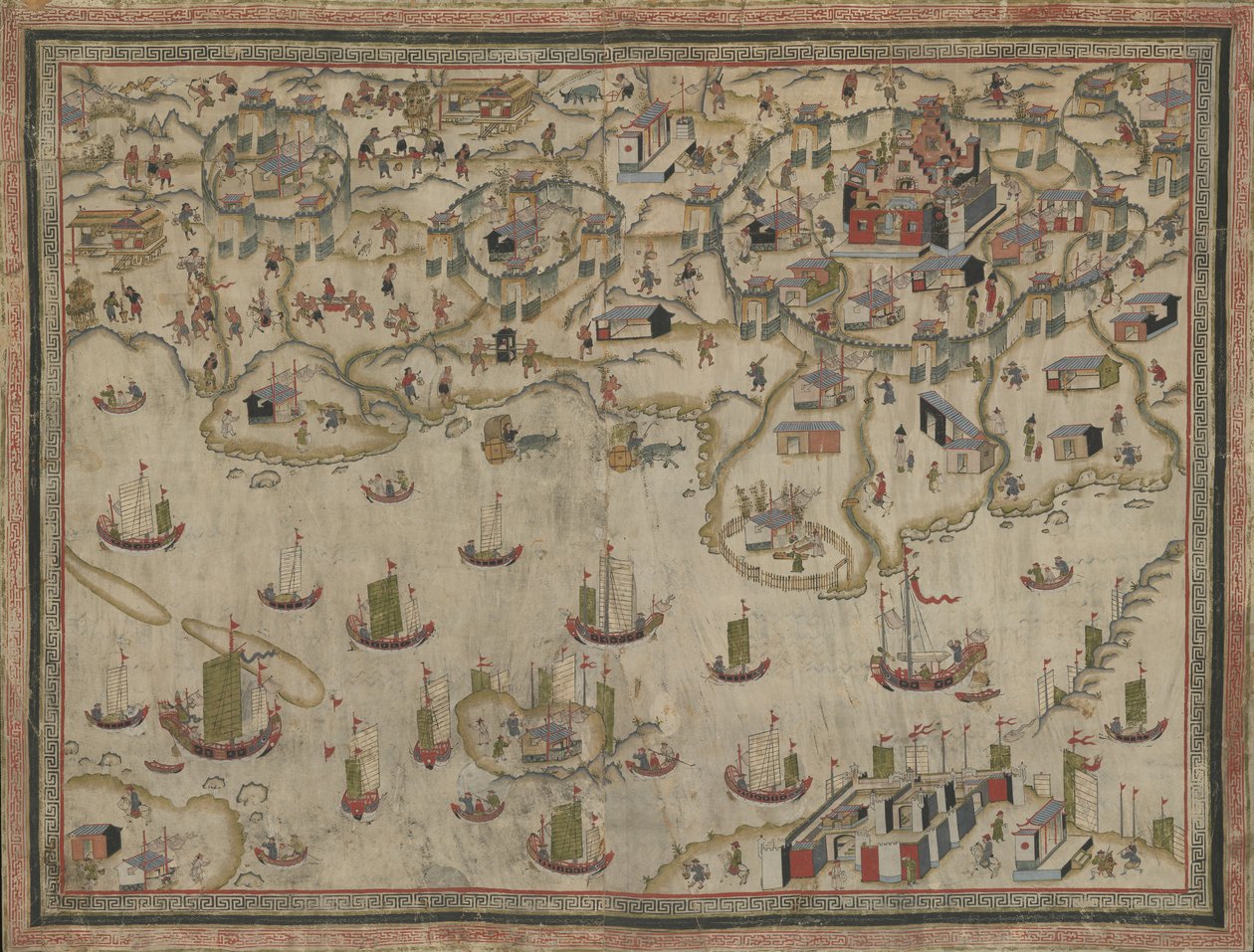 Forts Zeelandia ve Provintia ve Tainan Şehri, 19. yüzyıl. by Unbekannt