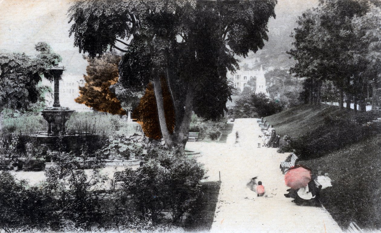 Halka açık bir bahçedeki çeşme, Hong Kong, 20. yüzyıl by Unbekannt