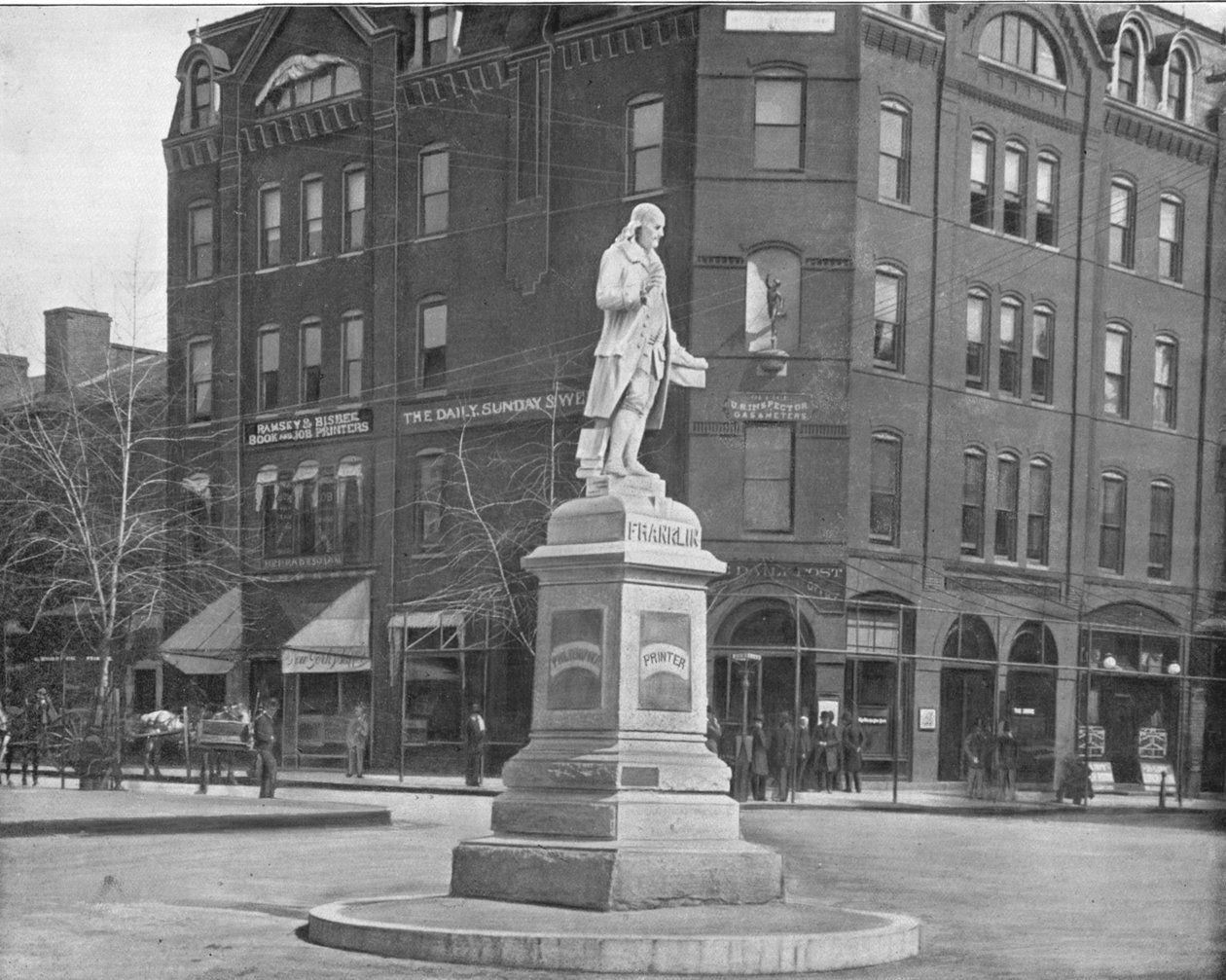Franklin Heykeli, Washington DC, ABD, c1900. by Unbekannt