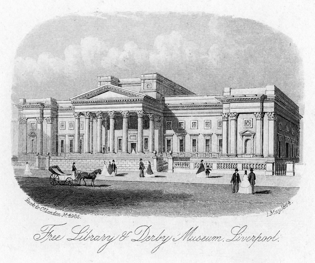 Özgür Kütüphane ve Derby Müzesi, Liverpool, 1 Mayıs 1864 by Unbekannt