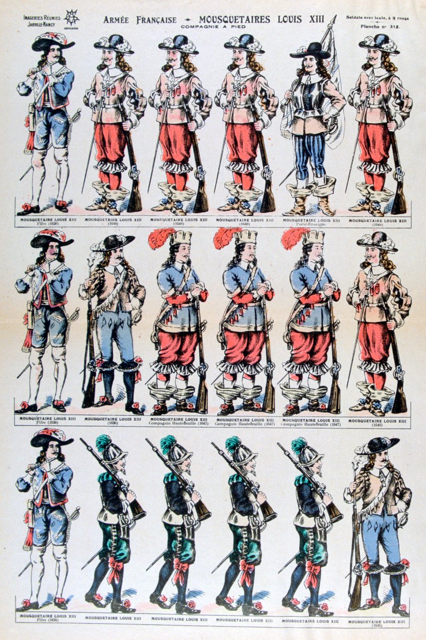 Fransız Ordusu, Louis XIII silahşörleri, 17. yüzyıl 19. yüzyıl by Unbekannt