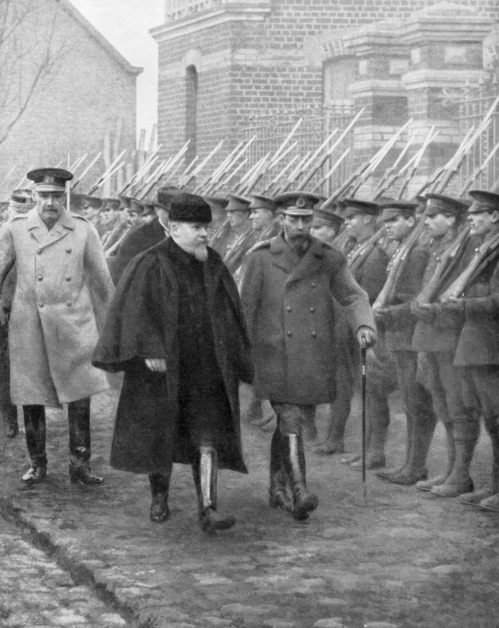 Fransa Cumhurbaşkanı Raymond Poincare ve Kral George V, Aralık 1914. by Unbekannt