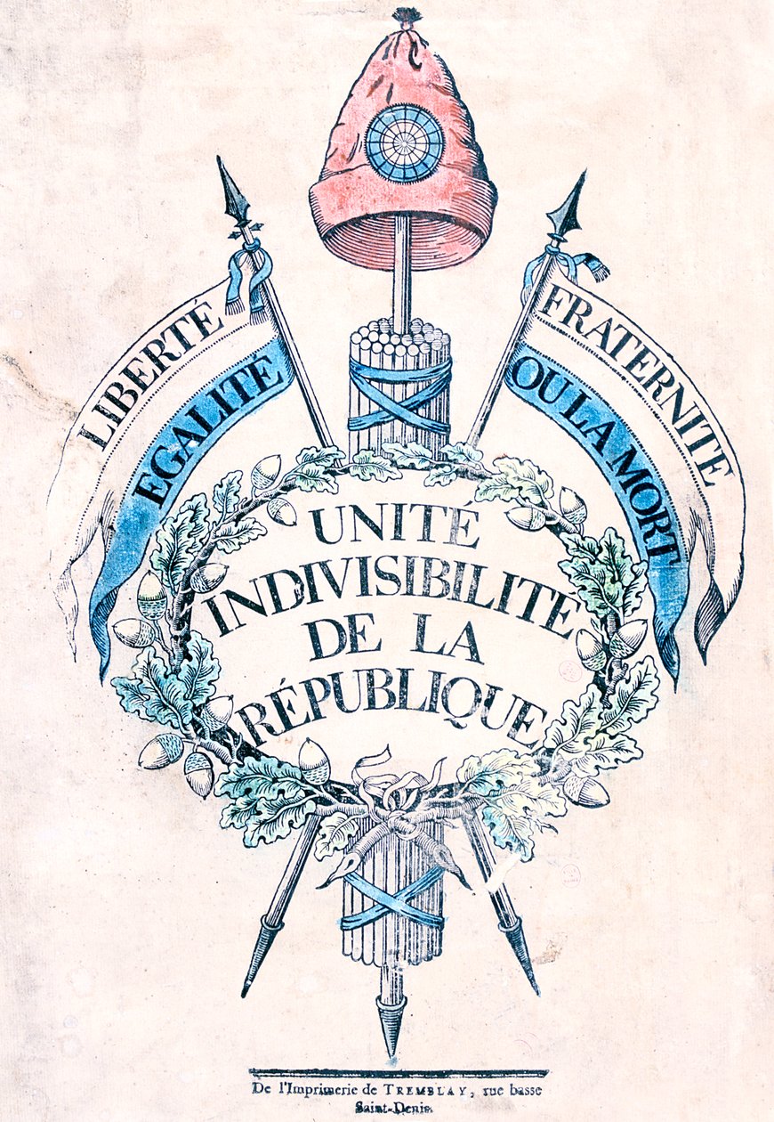 Fransız Devrimi 1789: Cumhuriyetin alegorik amblemi by Unbekannt