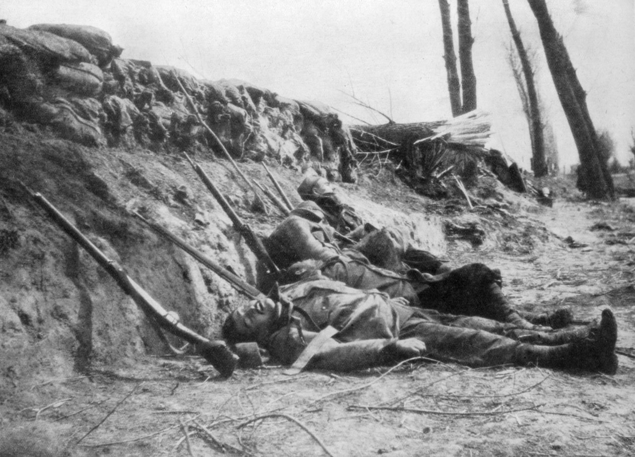 Gazla öldürülen Fransız Zouave piyade, İkinci Ypres Savaşı, Belçika, 22 Nisan 1915, 1929 by Unbekannt