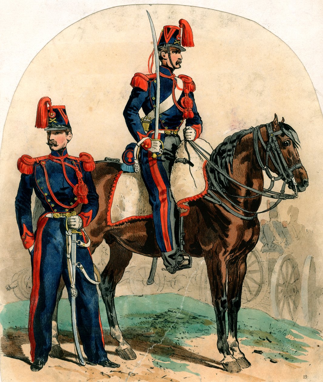 Fransız topçu üniformaları, 19. yüzyıl by Unbekannt