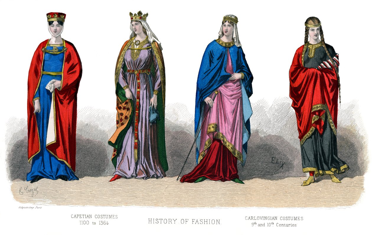 Fransız kostümü: Capetian, Carlovingian, 1882 by Unbekannt