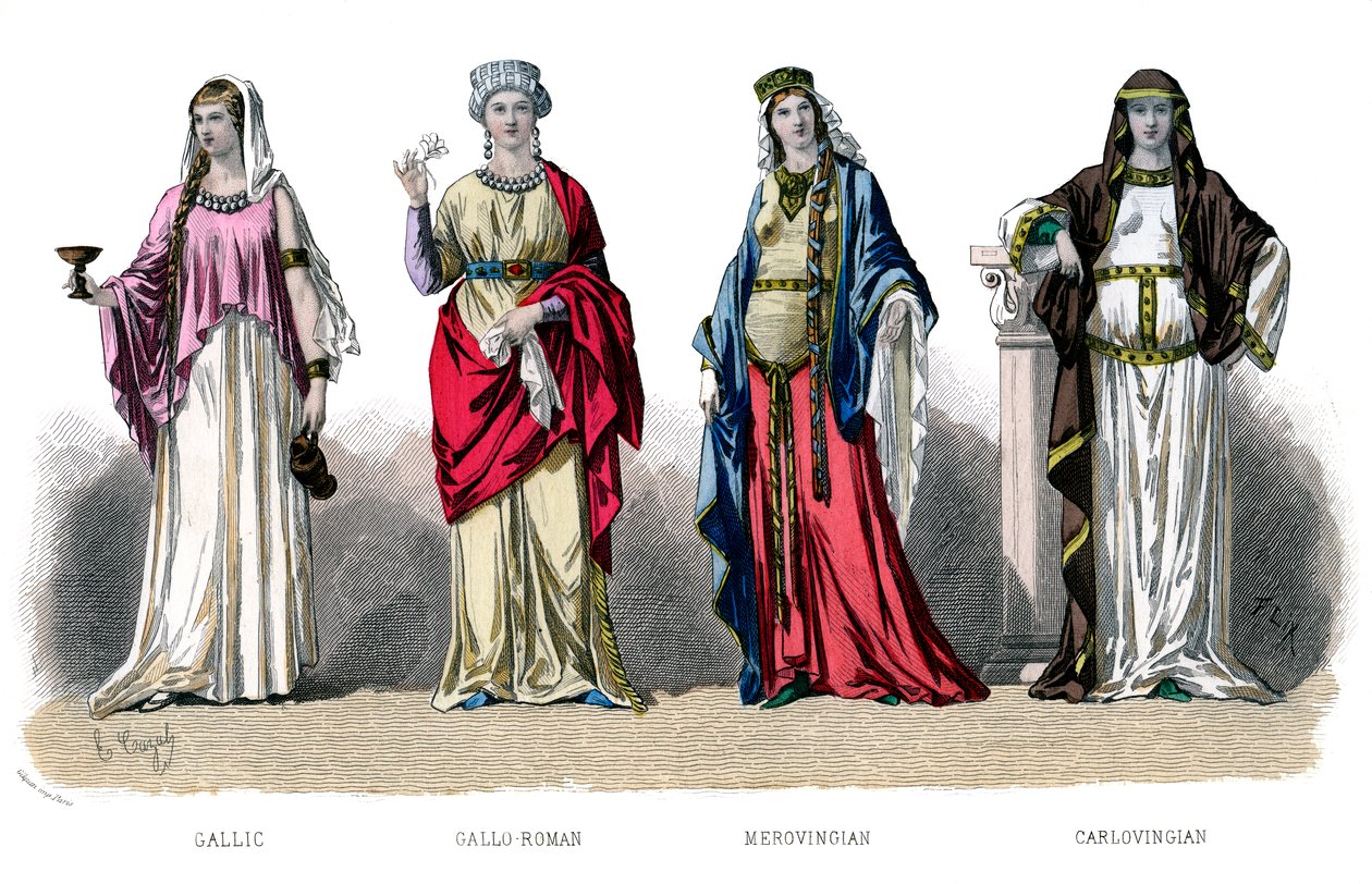 Fransız kostümü: Galya, Gallo Roman, Merovingian, Carlovingian, 1882 by Unbekannt