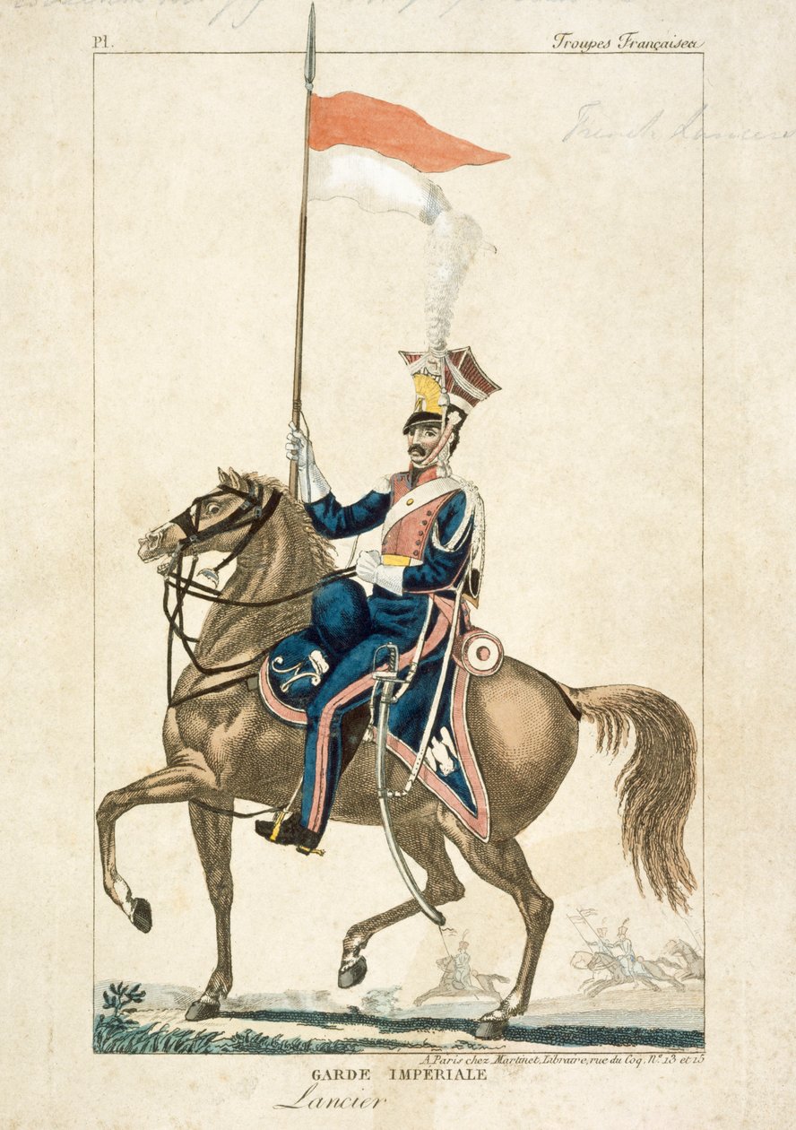 İmparatorluk Muhafızlarının Fransız mızraklı süvarisi, Napolyon Savaşları, c1815 by Unbekannt