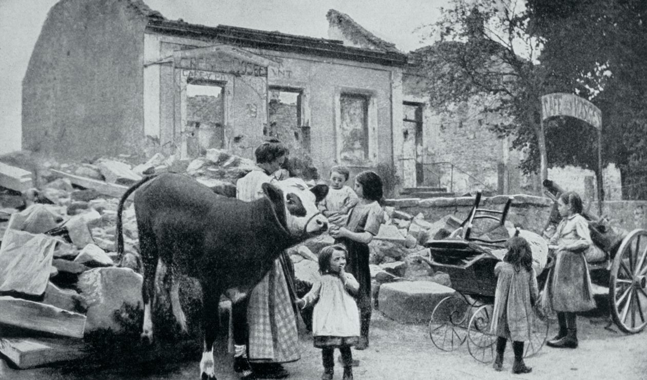 Fransız mülteciler, terk edilmiş köyleri Artois