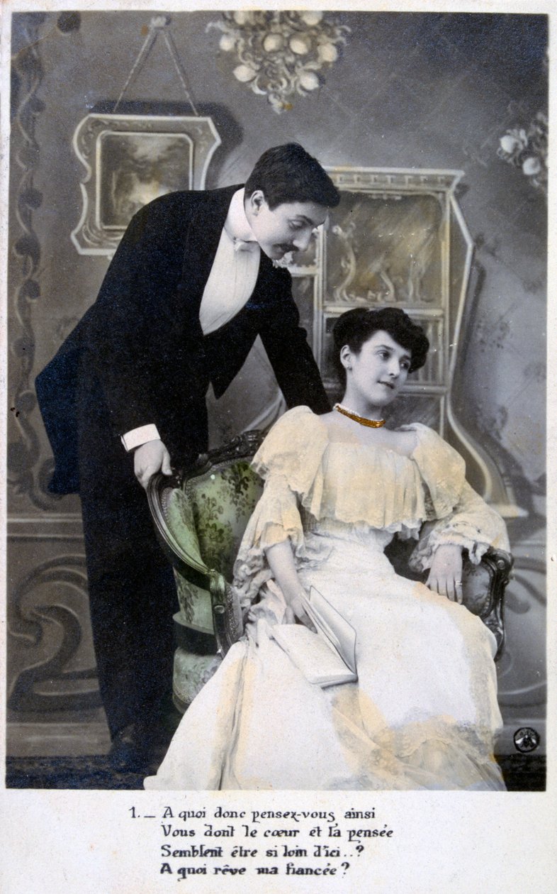 Fransız romantik kartpostal, c1900 by Unbekannt
